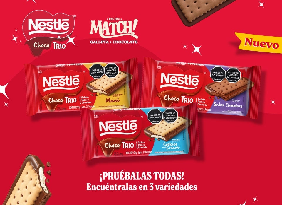 Nestlé® ChocoTrio - Es un Match Galleta + Chocolate Nestlé® ChocoTrio - Es un Match Galleta + Chocolate